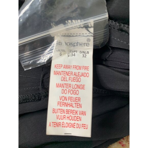 Atmosphere Black Jumpsuit Size 2 US XS Polyester V-Neck Long Sleeve RZ10400 - Picture 2 of 14